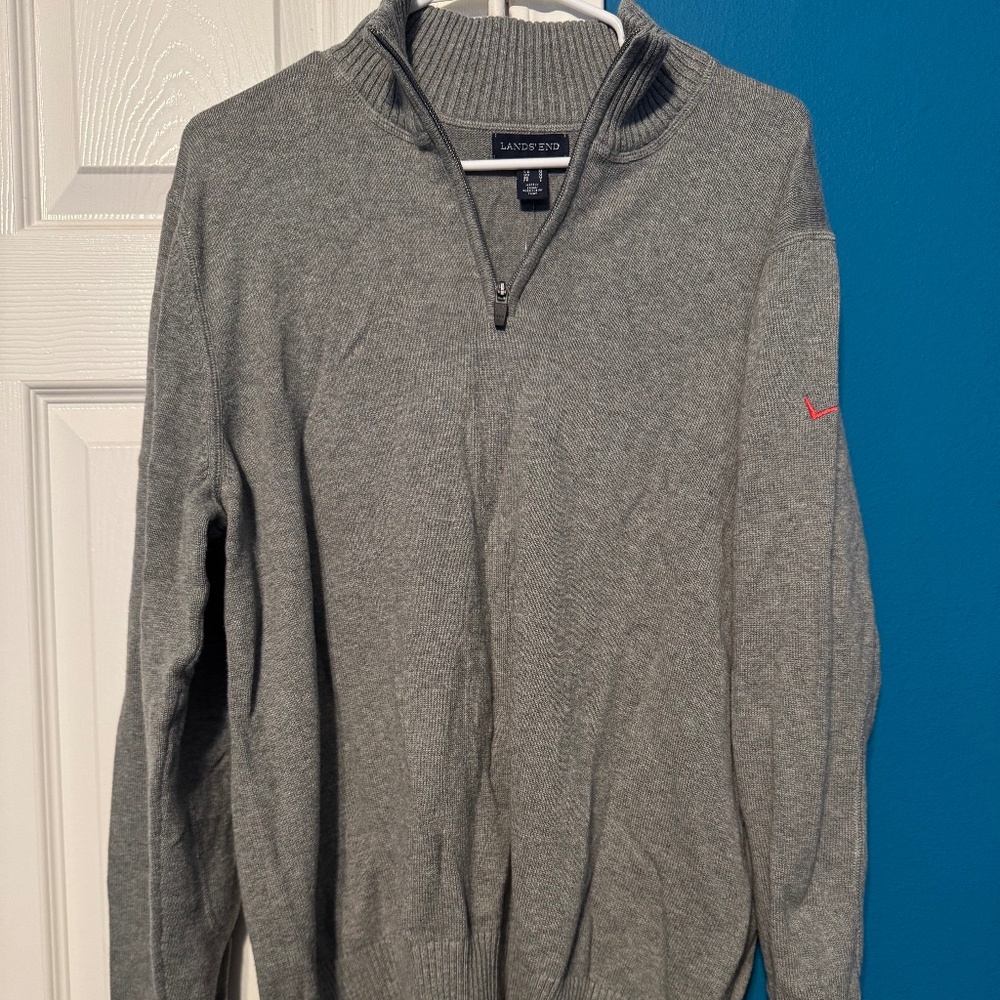 Lands End Quarter Zip Pullover Sweater w/ Verizon Logo Unisex
